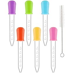 Dispensador De Líquidos Plástico Pipetas de Silicona de 5 ml, Dispensador Líquido de Plástico con Cepillo de Limpieza, para Transferencia de Líquidos, Hacer Golosinas en Moldes, Niños, Mascotas, Plantas