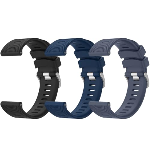 Wanme - Pulsera compatible con Garmin Forerunner 245/645/245 Music para mujer, hombre, 20 mm, silicona Release Replacement Classic Bracelet para Garmin Forerunner 645/645 Music, talla única, Silicona