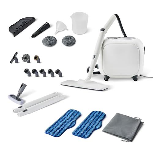 Image of Amazon Basics Multipurpose Steam Cleaner for Home with 22 Accessories, Chemical-Free Cleaning, Powerful Steam, 51oz Tank, 1500W, White
