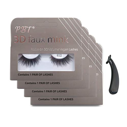 PBT Lash Korean silk 3D faux mink eyelashes-612 (4 pack)