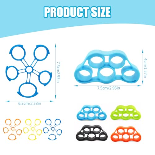3 Stück Fingertrainer, Handtrainer, Stretch Finger Trainer, Ergotherapie, zum Dehnen der Finger, für Training und Erholung, mit 4 Silikon-Fingerziehern
