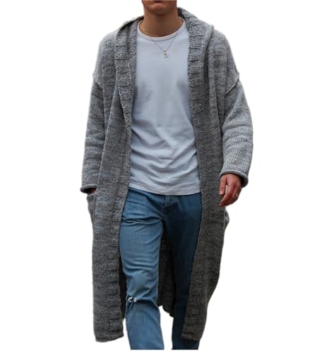 Men's Casual Long Cardigan Sweater Knit Open Front Cardigans