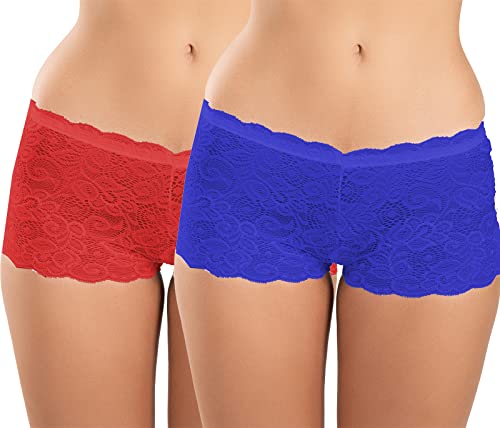 Image of FIMS - Fashion is my style Cotton Lycra Net Boy Short Panty for Womens, Mid Rise, Satin, Hipster Panties, Daily Use, Back and Front Coverage, Brief, See Main Image to Check How Many Panty You Will Get
