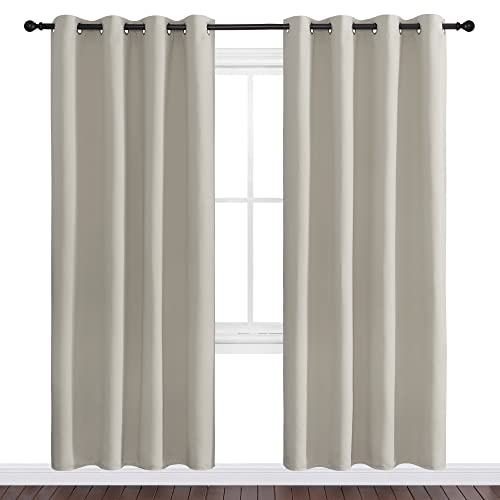 Image of NICETOWN Natural Room Darkening Curtains 78 inch Long for Boho Farmhouse Home Decoration, Window Treatment Total Privacy Drape Panels for Bedroom Living Room Guest Room (55 inch Wide, Set of 2)