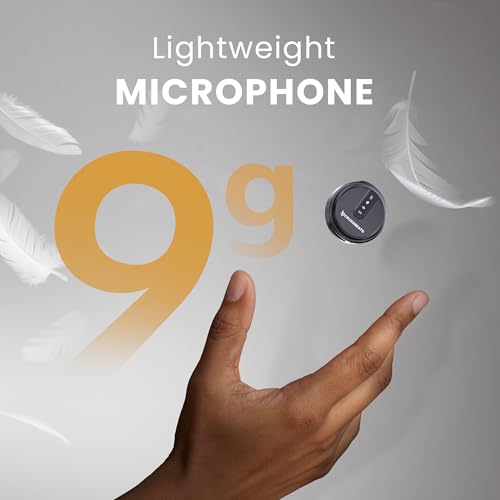 Image of CrossBeats Clip Wireless Mic for YouTube Video Recording| Vlog Collar Lavalier Lapel Type C Microphone for Youtubers with Noise Cancellation for iOS and Android| Bluetooth Mic Mike (Silver, M02)