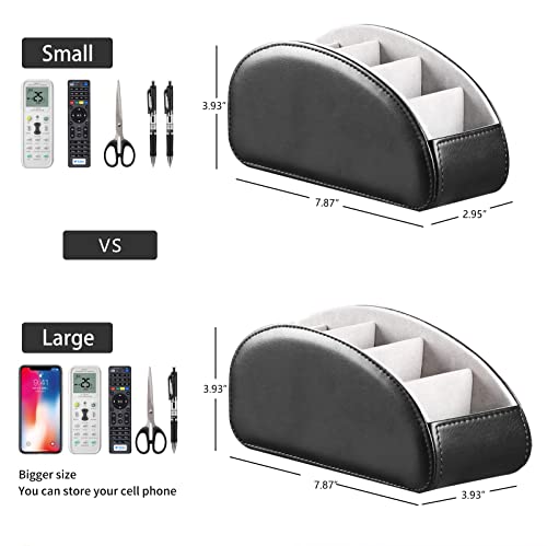 image for BLIENCE Remote Control Holder, PU Leather TV Remote Caddy for Table, M