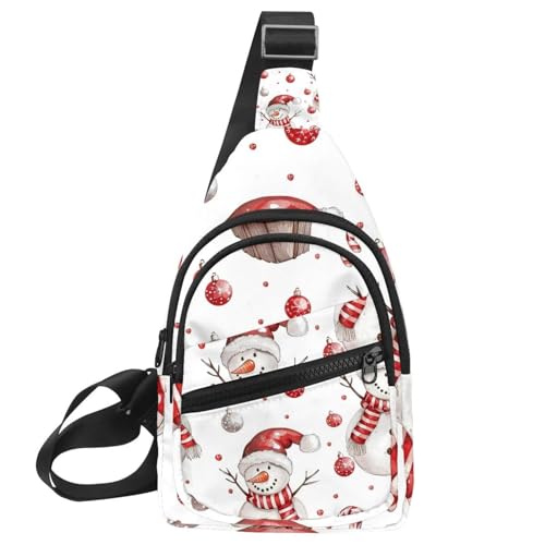 Bolsos cruzados para mujeres y hombres con diseño de muñeco de nieve de Navidad casual