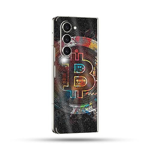 Image of MightySkins Glossy Glitter Skin Compatible with Samsung Galaxy Z Fold 5 Full Wrap - Crypto | Protective, Durable High-Gloss Glitter Finish | Easy to Apply, Remove, and Change Styles | Made in The USA