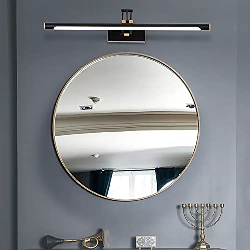 Image of Modern Adjustable 270 Rotatable Black Gold LED Vanity Light, 23.6 Inch Black Gold Bathroom Light Over Mirror (5000K White Light)
