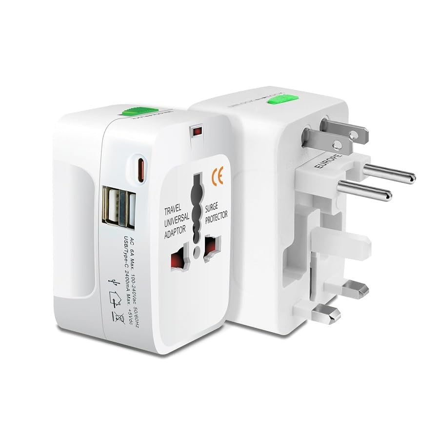 lipiworld LipiWorld® Worldwide Travel Adapter Universal Adaptor with Built in Dual USB with Type C International Travel Adapter All in One (2 USB with Type C)-picture-20