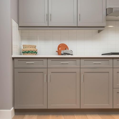 Image of Ravinte Cabinet Handles, Brushed Nickel,5 inch Length,3 inch Hole Center,50 Pack | Stainless Steel Pull Feel, Round T-Bar Shape, Kitchen Cabinet Pulls, For Cupboards, Drawers, Dressers, Cabinets