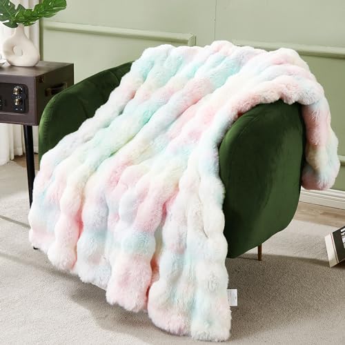 Dreamnine DN-04 Decorative Colorful Soft Thick Faux Fur Throw Blanket thumb #2