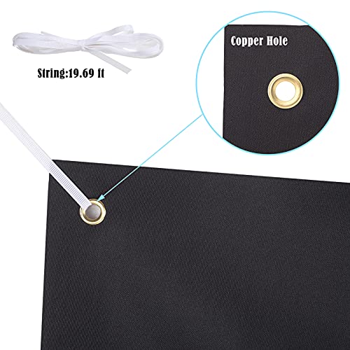 Image of Zonon Large Blank Banners And Signs Polyester Oxford Cloth Sublimation Banner To Decorate With Hanging Rope For Indoor Wall Outdoor Easy Hang Diy Signs For Business Office(Black,2 x 6 Feet)