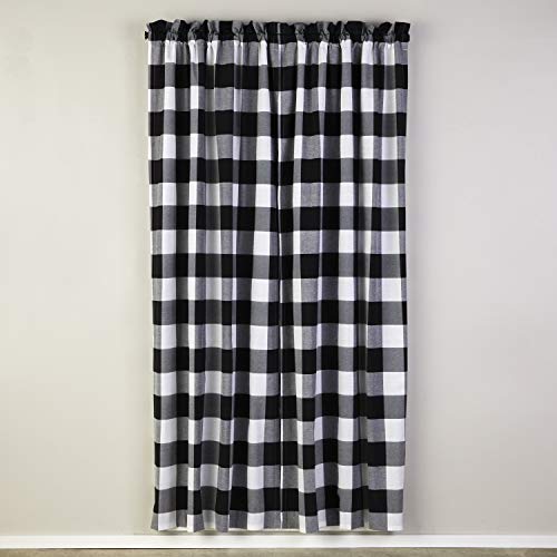 SKL HOME by Saturday Knight Ltd. Grandin Curtain Panel, 40x84, White/Black, W 40" x L 84" (1 Panels)