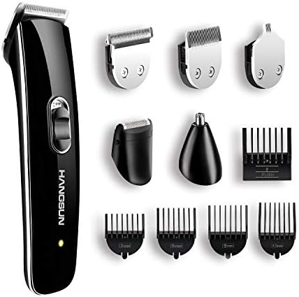 Beard Trimmer for Men, HANGSUN All-in-One Multi-functional Grooming Kit HC510, Rechargeable Hair Clippers, Cordless Hair Trimmer for Face, Body, Beard and Nose Hair