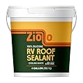 Ziollo RV Roof Sealant - Leak Repair 100% Silicone Liquid Rubber - Premium Waterproof Coating for Campers, Pop Up, Motorhomes, and Travel Trailers - Easy DIY Application - White 4 Gallon