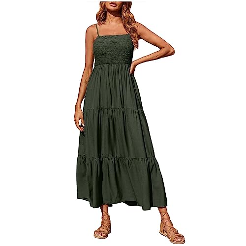 Beach Amazon Cloth Women Womens Summer Dresses 2024 Spaghetti Straps Sleeveless Maxi Dress Casual Boho Smocked Tiered Long Beach Sun Dresses Army Green At Amazon Women's Clothing Store Beach Amazon Cloth Women Womens Summer Dresses 2024 Spaghetti Straps Sleeveless Maxi Dress Casual Boho Smocked Tiered Long Beach Sun Dresses Army Green At Amazon Women's Clothing Store
