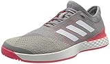 Obermaterial: Synthetik adidas Herren Adizero Ubersonic 3 M Tennisschuhe, Gris Clair Blanc Rouge Flash, 48 EU
