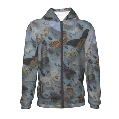 Butterfly and Beetle Kid Hoodies Boys Zip Up Sweatshirts Girls Pullover with Pocket2
