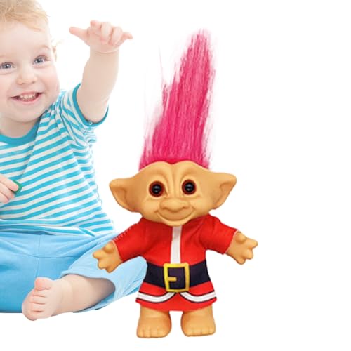 Troll Doll, Christmas Miniature Ugly Toys, Adorable coleccionable Figuras, Holiday Desk Ornaments for Living Room, Bedroom, Bookshelf, Festive Decoration, 3,94 pulgadas