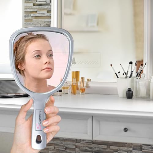 Image of Fan 2X 3X Magnification Mirror Handheld Makeup Mirror