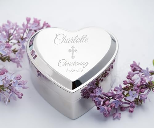 Cherished Moments Christening, Dedication or Baptism Gift for Girls Includes a Personalized Engraved Jewelry Box and Sterling Silver Cross Bracelet with Simulated Pearls4