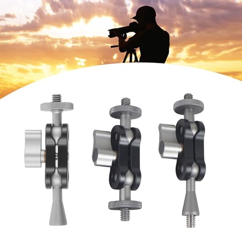 Image of Articulating Arm for Video and Auditory Equipment Features Double Ball Heads and 1 /4Inch Screws for More Flexibility LED Light Suppor