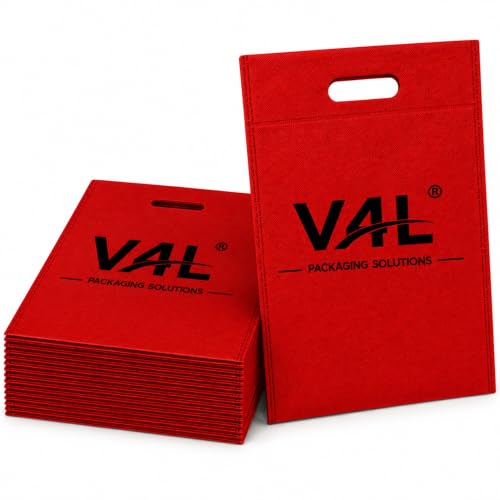Image of V4L D-Cut Cloth Carry, Handle, Shopping, Daily Use, Gift (PACK OF 50) (RED, 10X14)