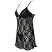 Women Babydoll Sexy Lingerie Transparent Sleepwear Lace Chemises OutfitBlack (2XL)