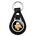 Black Leather Looney Tunes Daffy Face Keychain