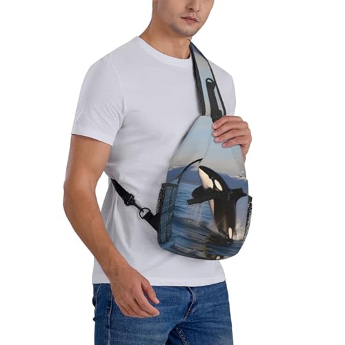 Mochila tipo Sling Crossbody Negra para Senderismo miniatura 7
