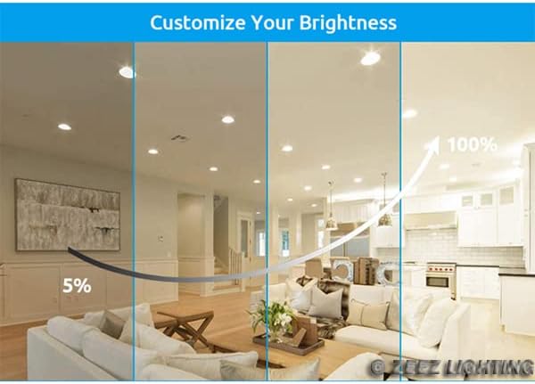 ZEEZ 2 Pack LED Recessed Lighting 4 Inch, 9W 780LM High Brightness Dimmable Ceiling Light Fixture, Selectable 5CCT 2700K/3000K/3500K/4000K/5000K, Ultra-Thin Canless Wafer Downlight w/Junction Box
