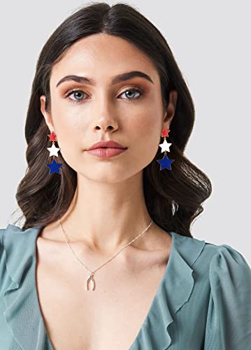 American Flag Earrings 4th of July Earrings for Women USA Dangle Drop Earrings Independence Day Patriotic Earrings Holiday Gifts2