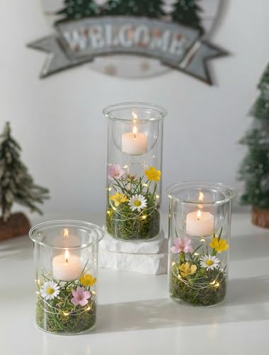 Romadedi Teelichthalter Weihnachten Weihnachtsdeko Innen: 3er Set...