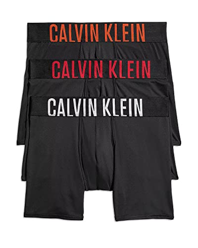 Calvin Klein Men's Intense Power Micro Boxer Brief 3-Pack (Small, Black W/Exact/Samba/Silver Haze) NB2594