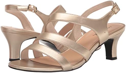 Easy Street Women's Como Heeled Sandal, Champagne, 6 Wide | Image 6