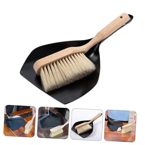 FIXOSHEE Mini Besen und Kehrblech Set aus Holz Handlicher Tischbesen mit Staubschaufel Platzsparendes Reinigungszubehör für Haushalt Büro Vielseitig und Praktisch Set – Bild 4