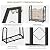VyGrow Firewood Rack for Outdoor, Firewood Holder with 3 Hanging Hooks, Heavy Duty Wood Rack for Indoor Outdoor Patio, Black