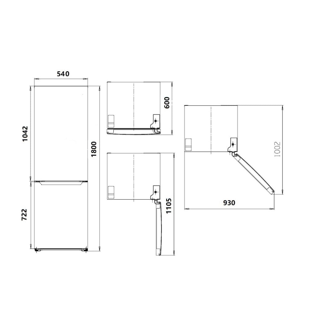 Wonder Frigorífico Combi Blanco, 2 Puertas WC185500ENF, Capacidad 253 Litros, No Frost, Multi Air Flow, Bajo Nivel Sonoro, Puerta Reversible, Clasificación Energética E