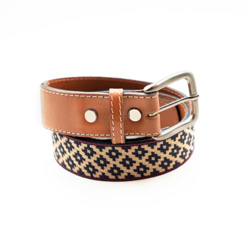 Interchangeable Handmade Woven Polo Belt - Guarda Pampas Design, Crafted from Full Grain Leather