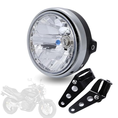 Amazon | バイク用 ヘッドライト 180mm H4 ステー付き ダイヤモンド