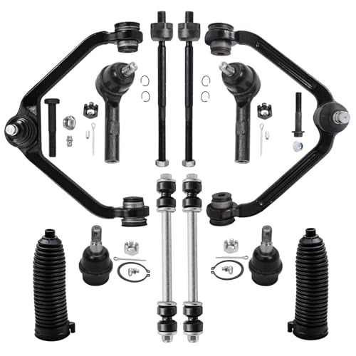Image of Detroit Axle - Front End 12pc Suspension Kit for Ford Ranger Mazda B3000 B4000, 2 Upper Control Arms 2 Lower Ball Joints Inner & Outer 4 Tie Rods 2 Boots 2 Sway Bars Replacement