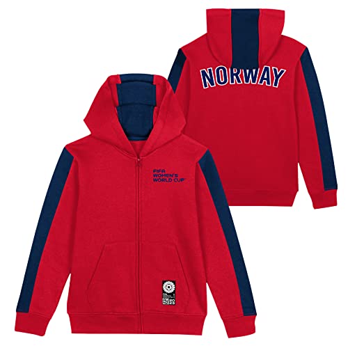 FIFA Official 2023 Women's Football World Cup Youth Team Zipped Hoodie, Norway, Red, 8-10 years - Image 2