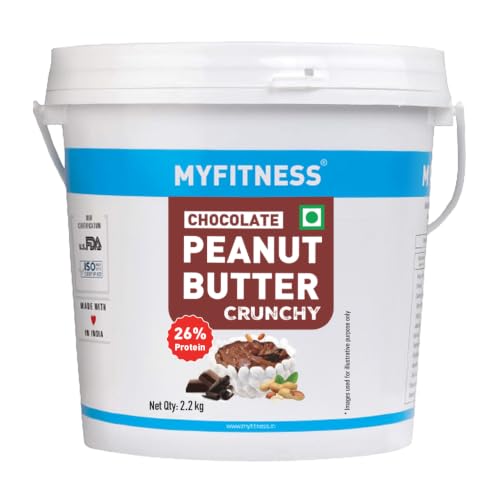 Image of MYFITNESS Peanut Butter Chocolate Flavour, Crunchy 2.2kg | 26g Protein | Tasty & Healthy Nut Butter Spread | Vegan | Cholesterol Free & Gluten Free | Zero Trans Fat | Creamy Peanut Butter