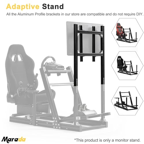 Marada Racing Simulator Cockpit Monitor Stand Support Screens Racing Simulator from 27 to 65 inches Fit for Logitech/Thrustmaster/Fanatec G27 G29 G920 G923 T128X T248 T300 T458,Without Cockpit