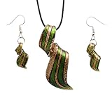 Ensemble collier et boucles d'oreilles pour femme : parfait pour la décoration, il constitue également un joli cadeau pour vos proches. collier en verre pour femme