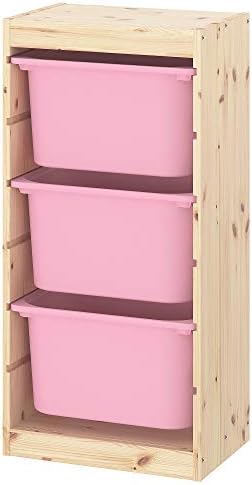 IKEA TROFAST Storage Combination with Boxes, 44x30x91 cm, Light W...
