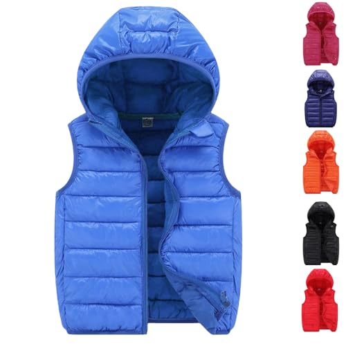 Puffer Vest For Boys Puffer Jacket Kids Packable Down Lightweight Vests Winter Travel Activewear With Hood For 3-15Y