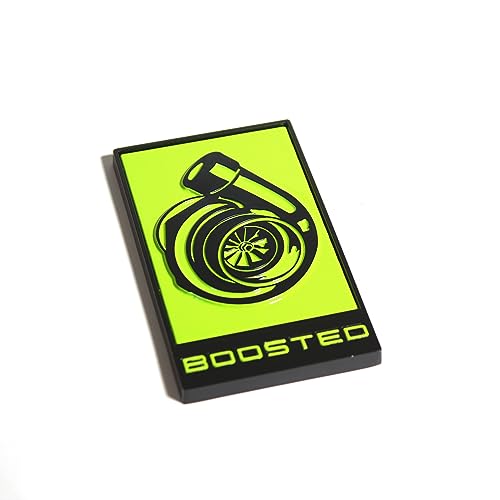 Image of GT350 Style Boosted Badge (White) (Lime)