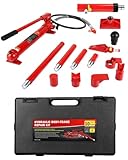 Garvee 10 Ton Porta Power Hydraulic Jack Kit – 20,000 LBS Heavy Duty Ram Set with 17-Piece Accessories & Carrying Case, for Auto Truck Tractor Repair, Max Lift 5.1 Inch